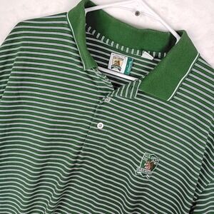 Ashworth Mens 2007 US Open Oakmont Golf Polo Shirt Green Striped XXL